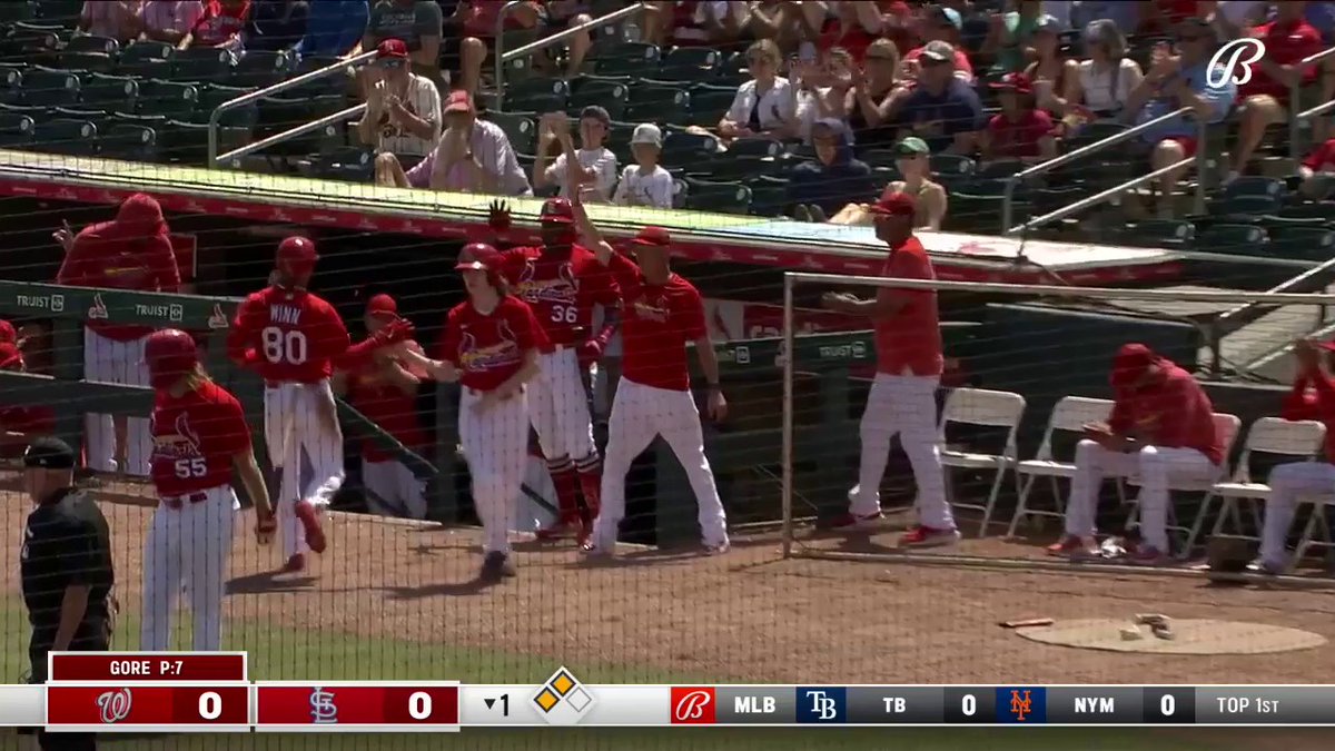 Alec Burleson's got some nice pop. Masyn Winn's got some serious wheels. Already an impressive day for two #STLCards 2020 draft picks. TV: Bally Sports Midwest Stream: