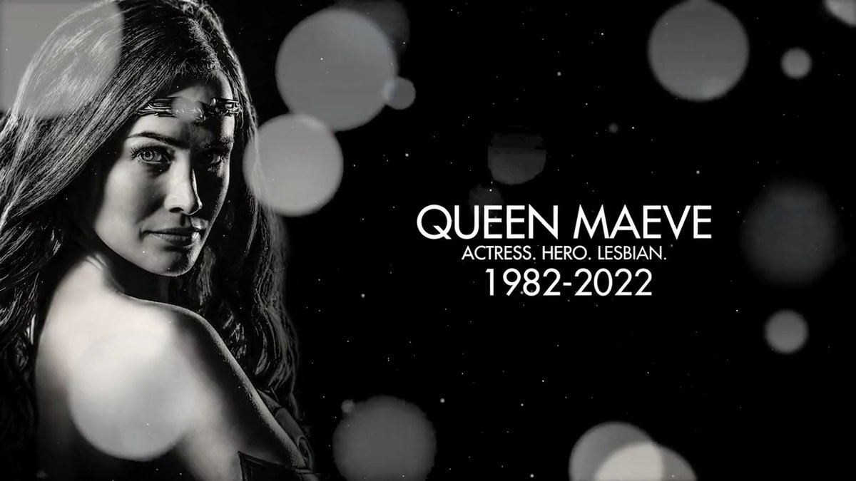 Tonight, we honor Queen Maeve with this emotional in memoriam at the Supie Awards. A hero on and off screen, her acting in Dawn of the Seven and Her Majesty will be studied by performing arts students at Godolkin University for years to come. Rest In Pride, Queen! 🏳️🌈