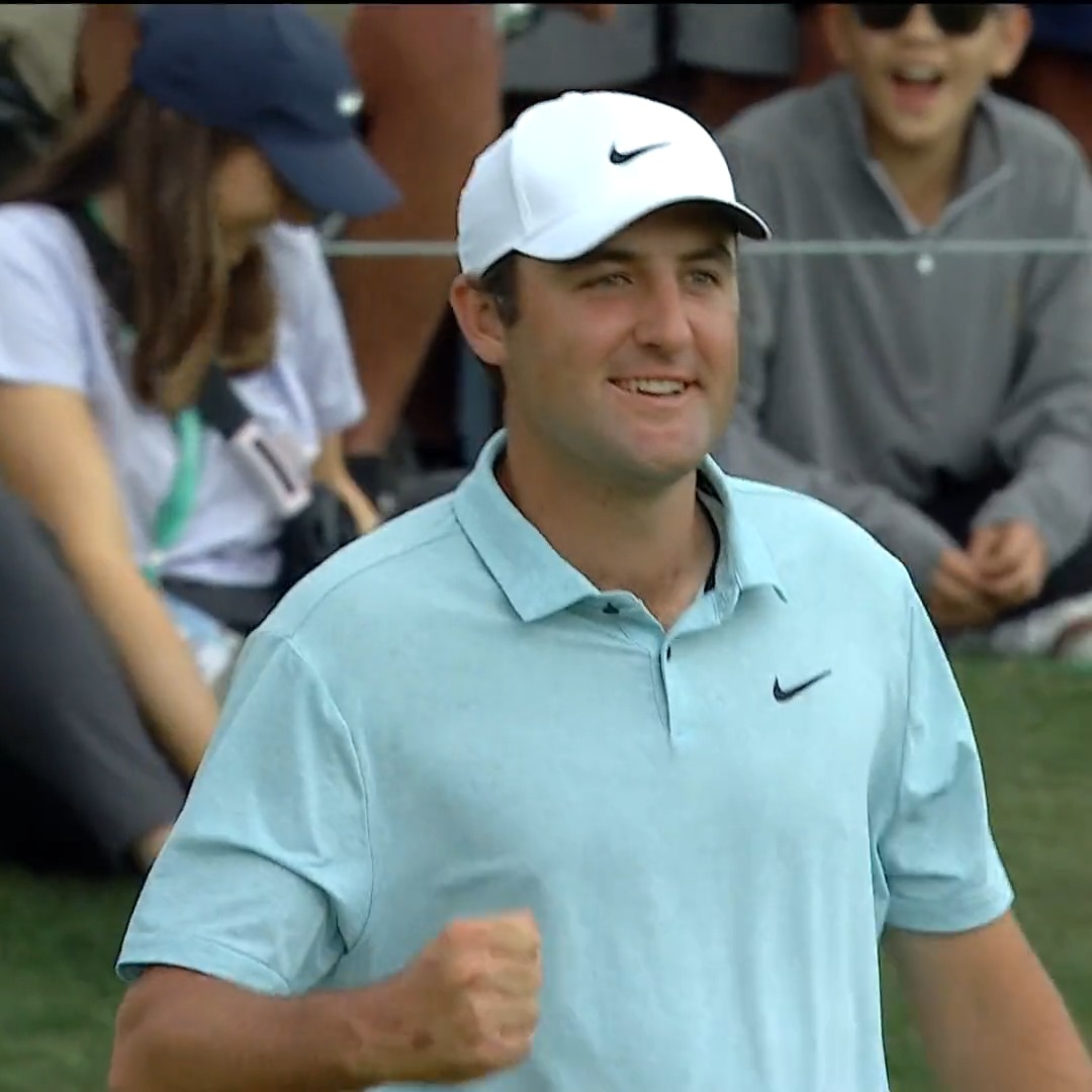 The winning moment for Scottie Scheffler @THEPLAYERSChamp 🏆