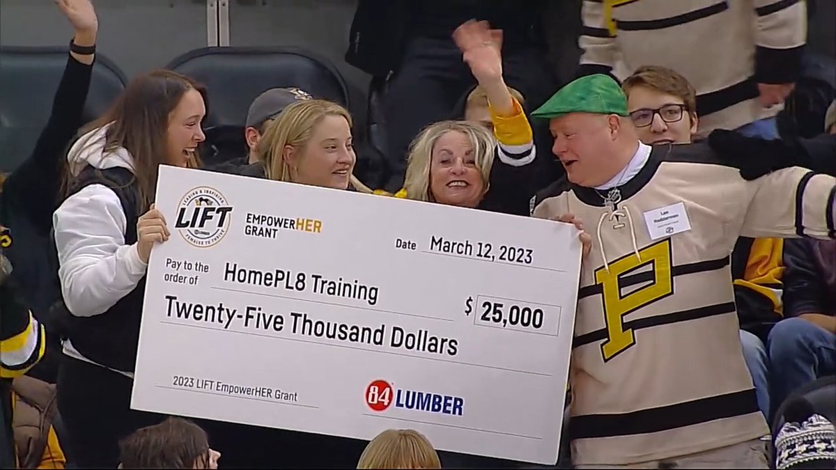 Empowered women don't wait for opportunities, they create them. A huge shoutout to our presenting partner of #HerHockey Day, 84 Lumber Company, for not only supporting women, but also for giving back to the community by awarding $25,000 to a local woman-owned business.