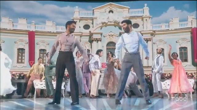 Here's the energetic performance of "Naatu Naatu" from #RRR at the #Oscars.