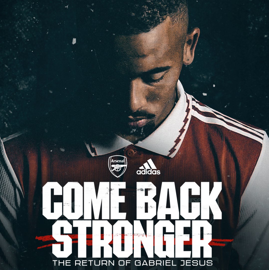 Coming soon... Come Back Stronger: The Return of Gabriel Jesus. A documentary series in partnership with adidas Football.
