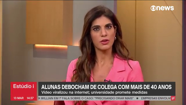 Alunas debocham de colega com mais de 40 anos, e Sadi comenta: “É uma questão etária, mas também elitista. Ela não pôde entrar antes na faculdade porque teve que trabalhar, ajudar a avó dela”. #Estúdioi ➡ Assista ao Estúdio i com Andréia Sadi: #GloboNews