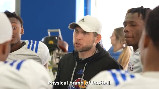 🎤 Mic'd Up at spring practice with Jordan Peterson #RockChalk | Meritrust Credit Union