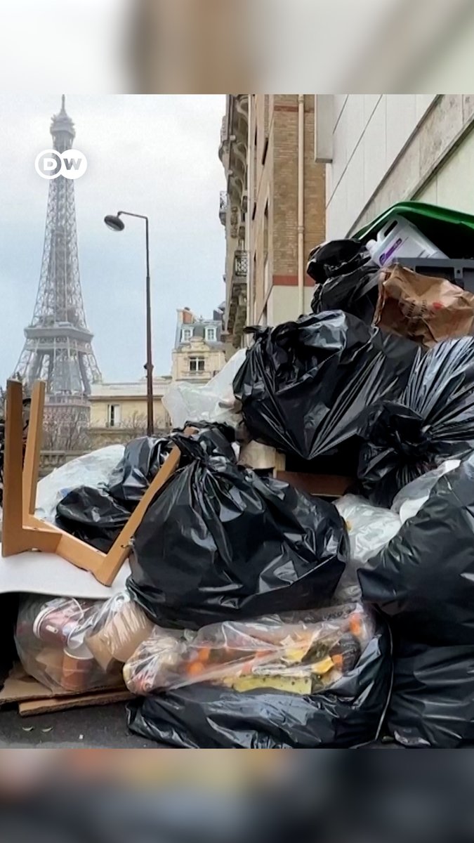 The streets of Paris fill with trash as workers continue to strike against President Macron's pension reforms.