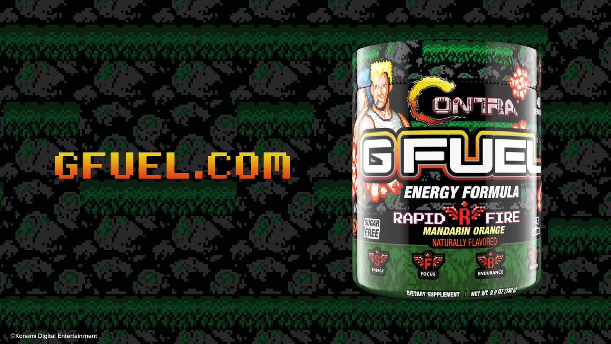๐ ๐๐๐๐ + ๐๐ to win a BRAND-NEW, Mandarin Orange-infused #GFUEL "๐๐๐๐๐ ๐
๐๐๐" COLLECTOR'S BOX!!! Inspired by Konami's ICONIC run n' gun shooter: #CONTRA!!! ๐ฅ Picking 2 winners later this week to celebrate the launch! ๐ ๐๐๐ ๐๐๐๐๐: