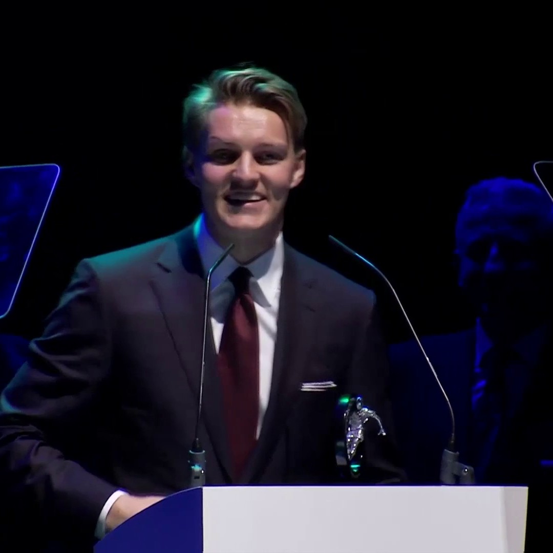 Arsenal captain Martin Ødegaard wins Premier League player of the year at the London Football Awards.