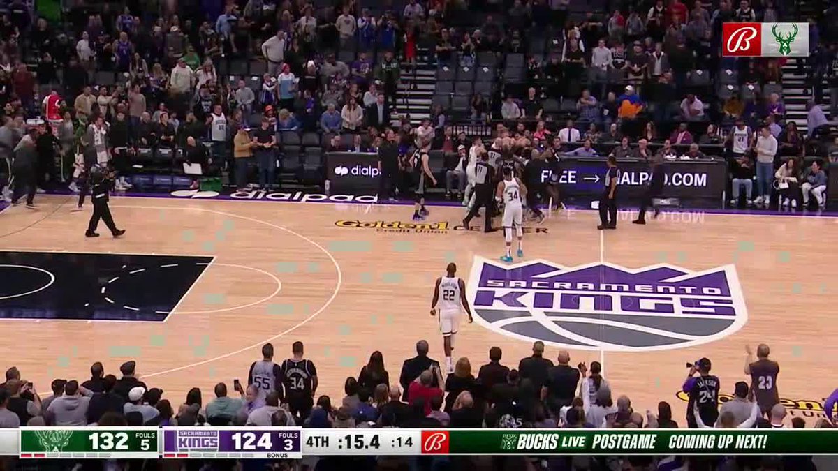 Things got chippy between the Kings-Bucks at the end of the game 👀