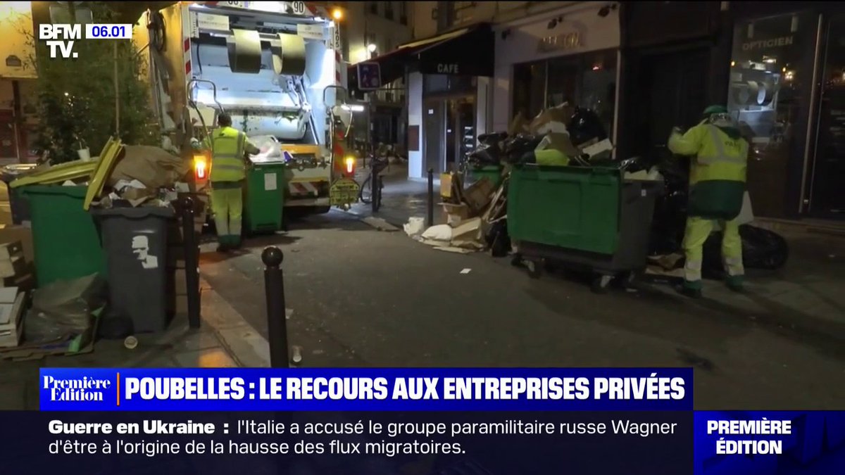 En pleine nuit, une entreprise privée a ramassé les poubelles dans le VIe arrondissement de Paris pourtant touché par la grève des éboueurs