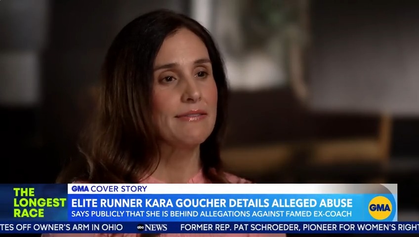 In her new memoir "The Longest Race," elite runner Kara Goucher says publicly for the first time that she is behind allegations that led to ex-coach getting a lifetime ban at the Olympic and national level. Linsey Davis reports.