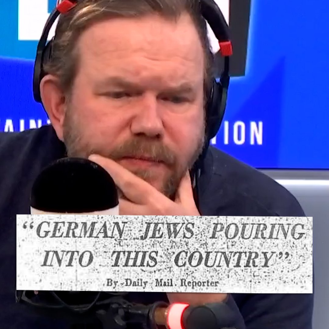 James O'Brien compares language used in a 1938 Daily Mail article, about 'aliens' invading our borders, to the language used by Suella Braverman in 2023... ＠mrjamesob