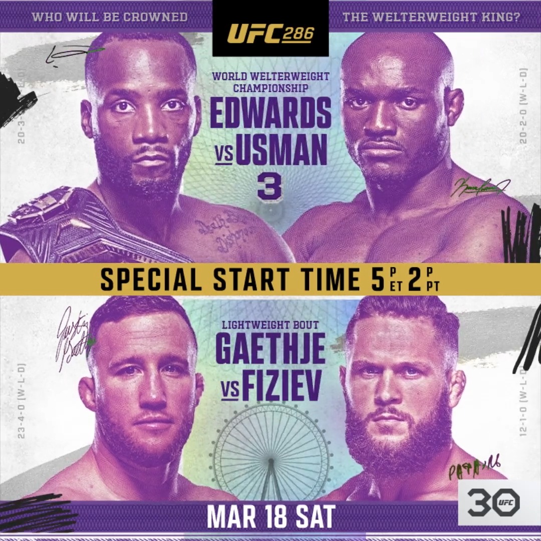 The trilogy for the title, a banger in the co-main, #UFC286 Fight Week is HERE 🔥