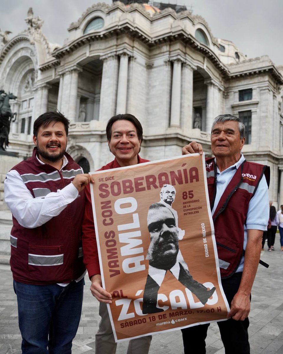 Este sábado 18 de marzo vamos todas y todos al #Zócalo de la #CDMX a celebrar el rescate de nuestra soberanía energética. ¡Nos vemos a las 5:00 pm!