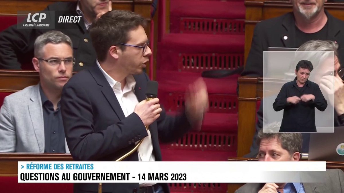 Le député Hadrien Clouet qui met en PLS la minorité macroniste en citant les noms des actionnaires de Total. Forcément ça leur fait mal 😂 #DirectAN