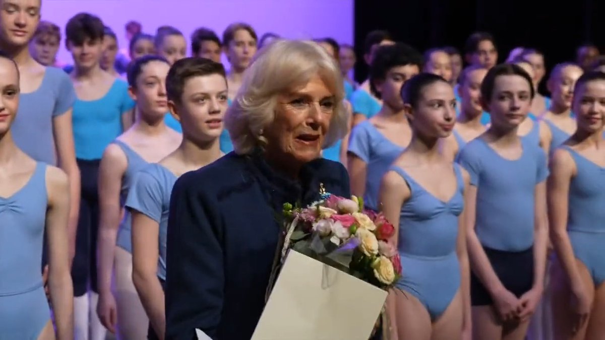 Camilla, the Queen Consort unveiled a plaque at Elmhurst Ballet School in Birmingham - which she was initially set to visit last month, before coming down with Covid.
