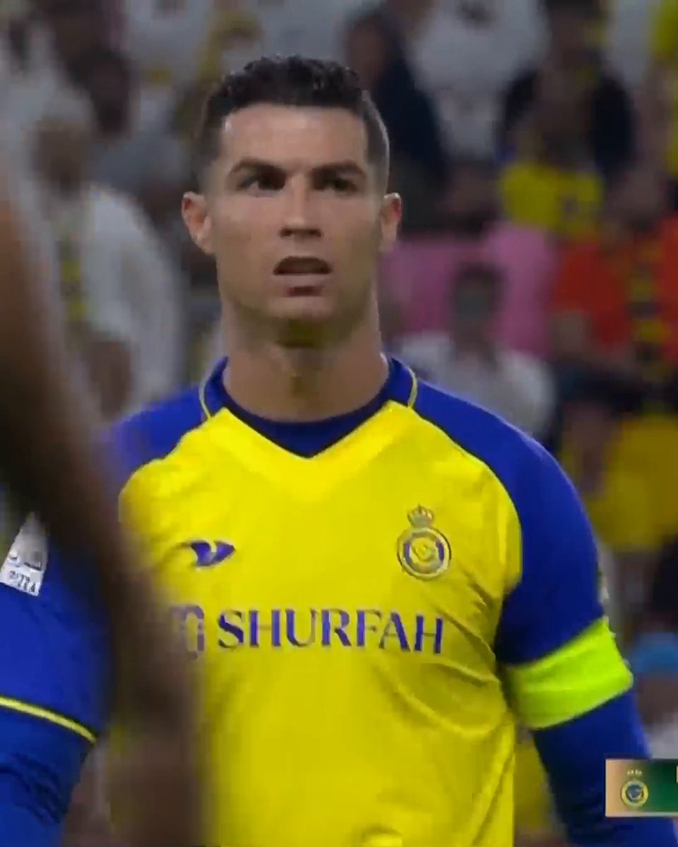 Ronaldo received a yellow card for kicking the ball away in frustration after the referee whistled the end of the first half.