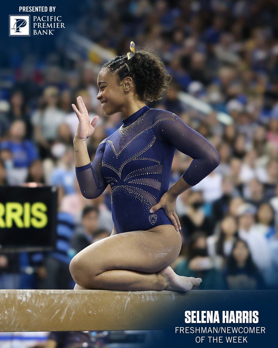 #Pac12Gym Freshman/Newcomer of the Week: Selena Harris, UCLA Gymnastics 🐻 Full release ➡️ #GoBruins | Pacific Premier Bank