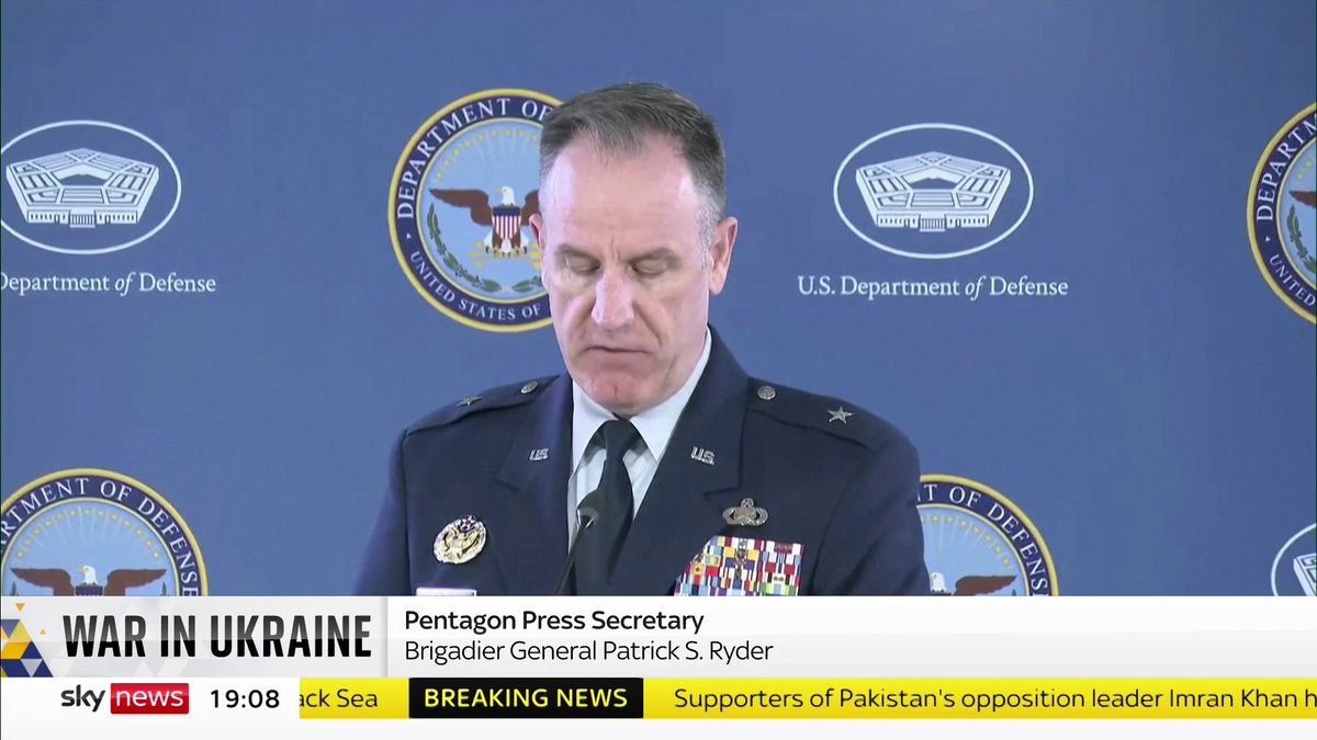 BREAKING: Pentagon Press briefing following news that a Russian fighter jet has collided with US drone "Several times before the collision, the SU27s dumped fuel on and flew in front of the MQ9 in a reckless and unprofessional manner" 📺 Sky 501