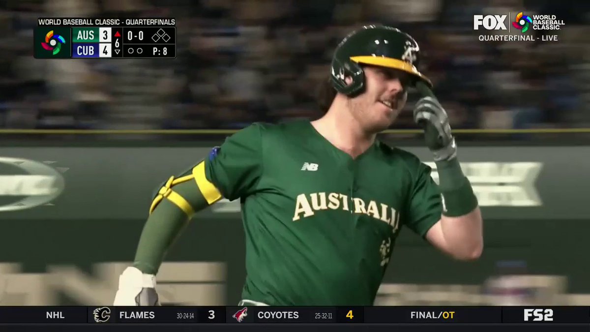 Rixon Wingrove ANSWERS. 🇦🇺 A 2-run shot closes the gap for Australia! 📺: FS2 and the FOX Sports App