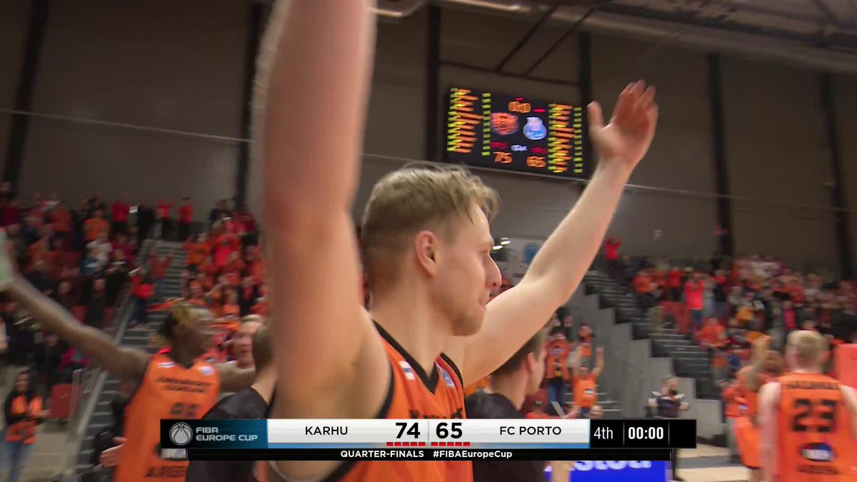 The first club in Finnish 🇫🇮 basketball history to make it to the #FIBAEuropeCup Semi-Finals. Karhubasket's story continues! 🧡