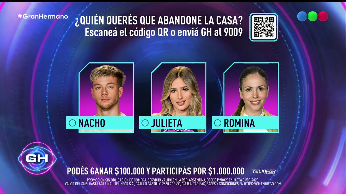 Última placa con voto negativo🤯 ¿Quién querés que abandone la casa de #GranHermano? 📲Enviá GH AL 9009 #GH2022