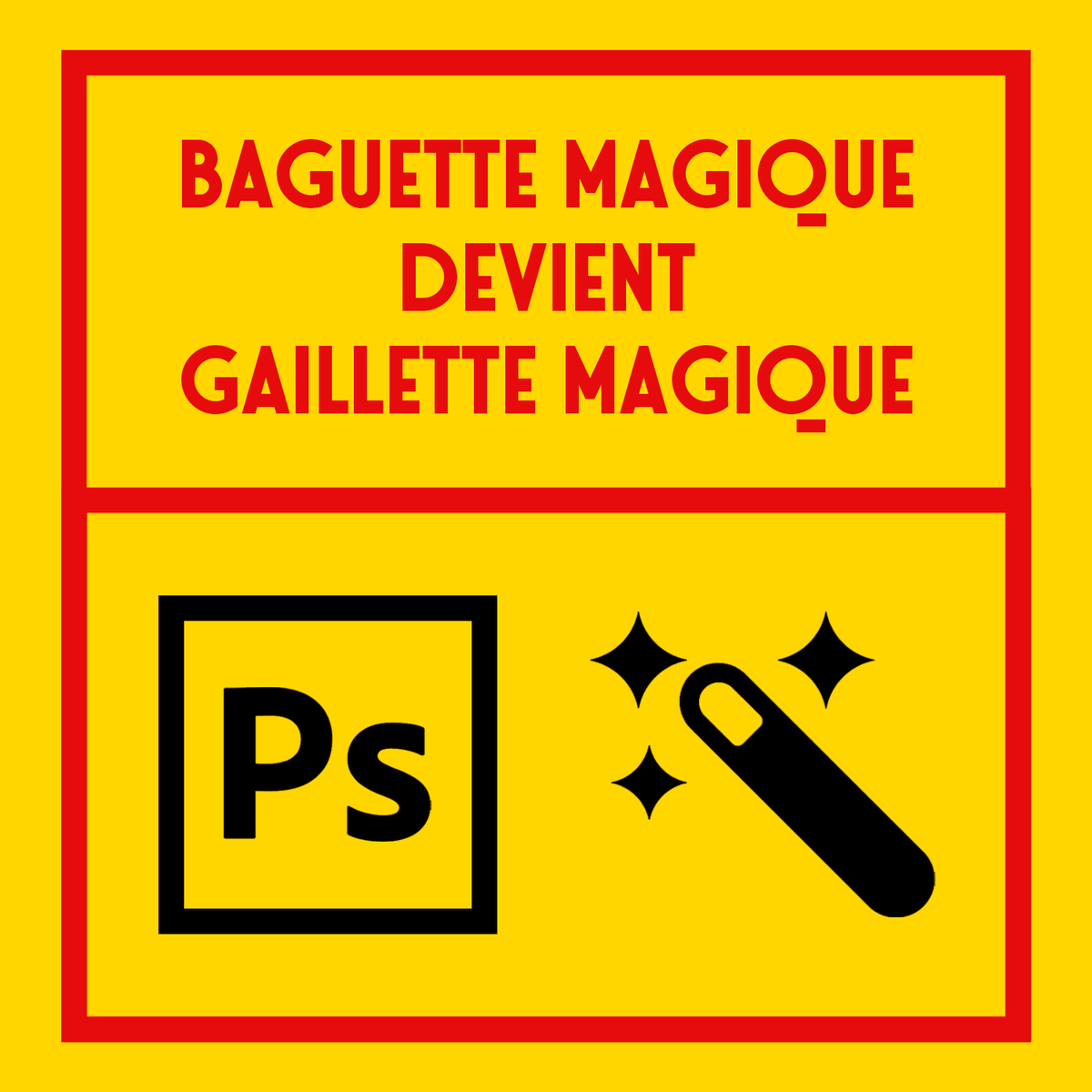🔄 Mise à jour Photoshop (V.2.0.26) L’indispensable outil « 𝐵𝑎𝑔𝑢𝑒𝑡𝑡𝑒 𝑚𝑎𝑔𝑖𝑞𝑢𝑒 » 🪄 devient ce jeudi « 𝑮𝒂𝒊𝒍𝒍𝒆𝒕𝒕𝒆 𝒎𝒂𝒈𝒊𝒒𝒖𝒆 ». #SpeedArt