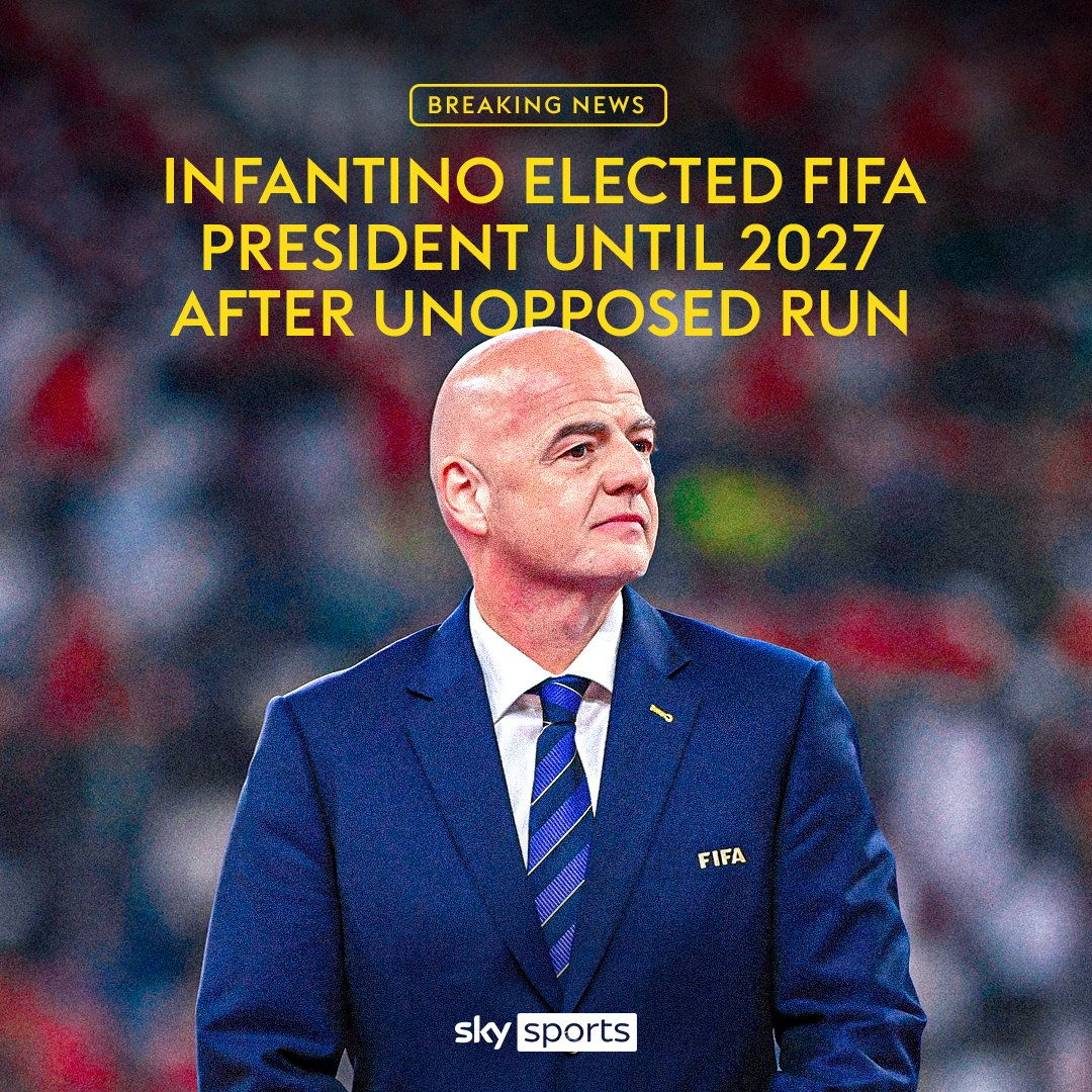 Gianni Infantino has been elected FIFA President for the next four years 🚨