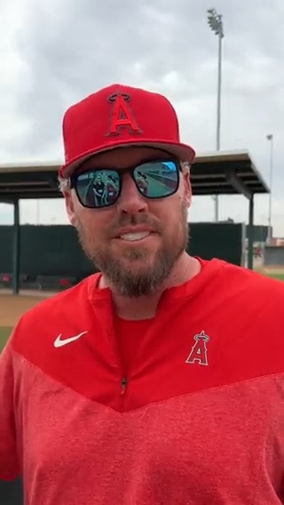 John Lackey stops by Angels camp 😇 #LAASpring