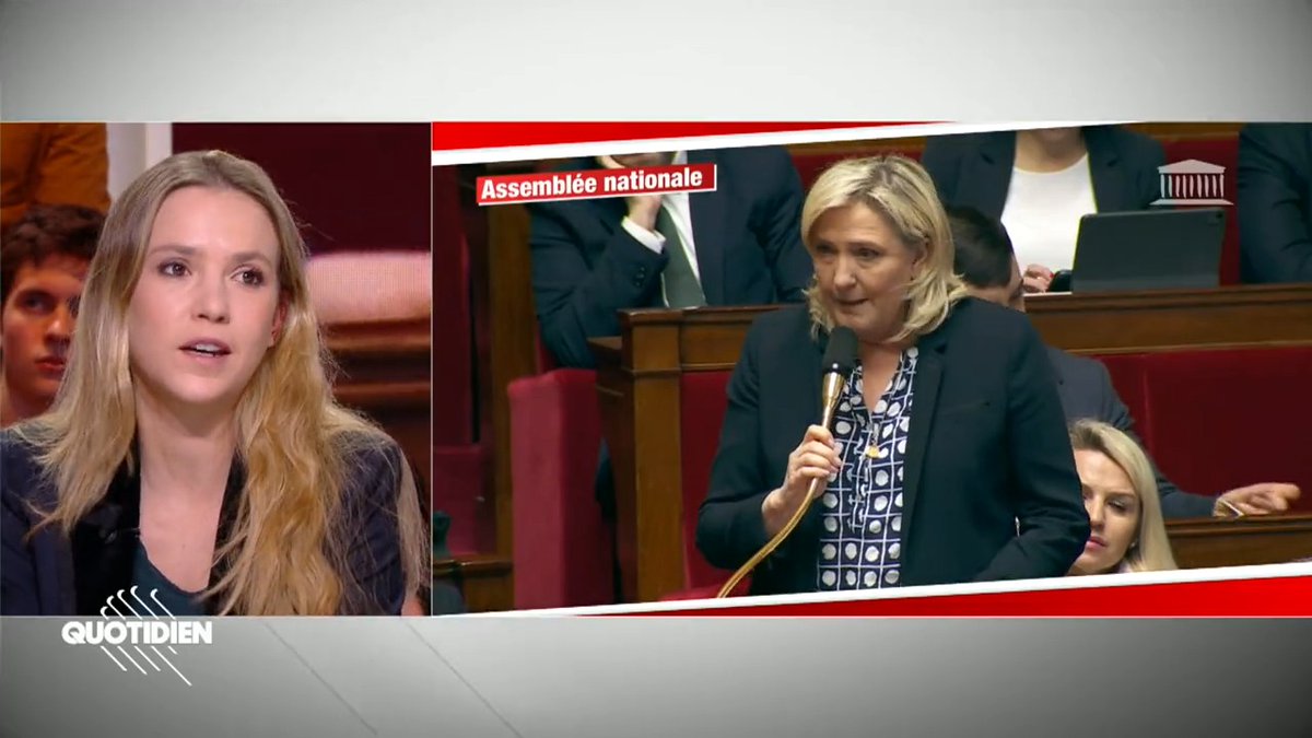 « À la fin, c'est le RN qui rafle la mise. La France du salariat est en train de basculer chez Marine Le Pen » Qui a le plus à gagner de cette séquence politique ? Les analyses de Apolline de Malherbe, Chloé Morin et Soazig Quéméner, invitées de #Quotidien