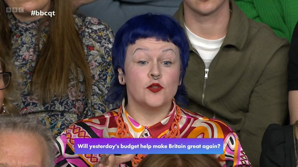 "I think the childcare announcement is really welcome...however it's too slow" This #bbcqt audience member queries the timing of pension tax breaks compared to free childcare expansion