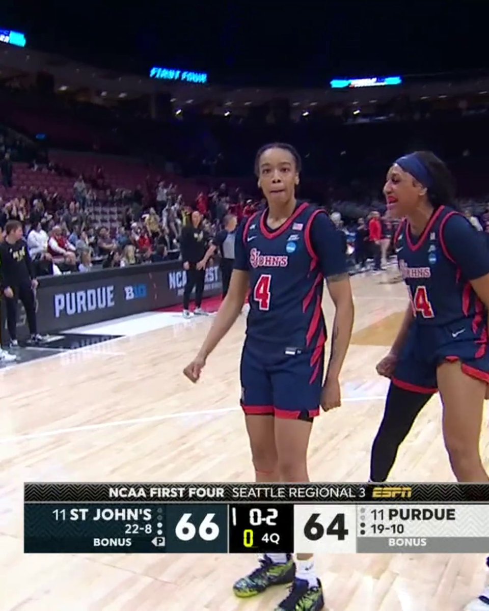 JAYLA EVERETT CALLED GAME‼️ St. John's WBB is moving on in the NCAA Women's tournament 👏