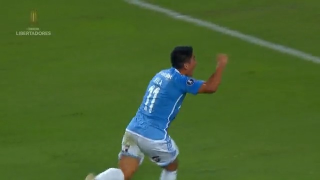 ⚪️🔵 ¡El gol que metió a Club Sporting Cristal en la Fase de Grupos de la CONMEBOL #Libertadores! 🔥 🇵🇪⚽️ En la última jugada del partido, Irven Ávila le dio el triunfo a los Celestes sobre #Huracán por 1⃣-0⃣. #GloriaEterna