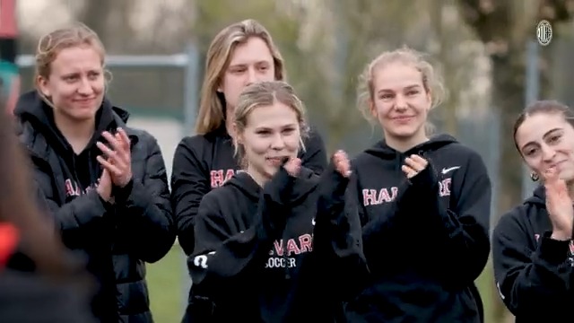 The best moments from Harvard Women's Soccer's visit to the Puma House of Football 📽️❤️🖤 #FollowTheRossonere #SempreMilan