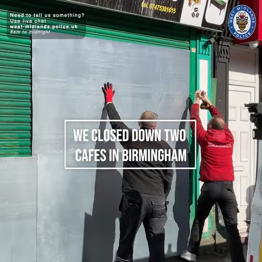 #WATCH | Closure orders have been secured at two cafes in #Birmingham over concerns about anti-social behaviour, including drug dealing. We acted after receiving numerous complaints about the Villa Road cafes and Lozells & East Handsworth Police boarded them up. See more 👉