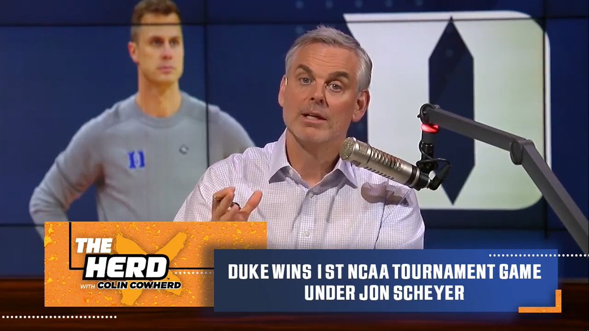 "I think over time sustained success equals animosity." — @ColinCowherd on Duke following win over Oral Roberts
