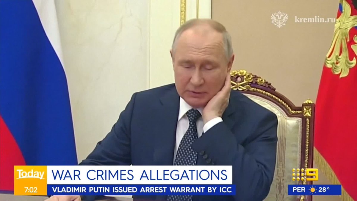 An arrest warrant has been issued for Russian President Vladimir Putin over alleged war crimes in Ukraine. Jonathan Kearsley #9News