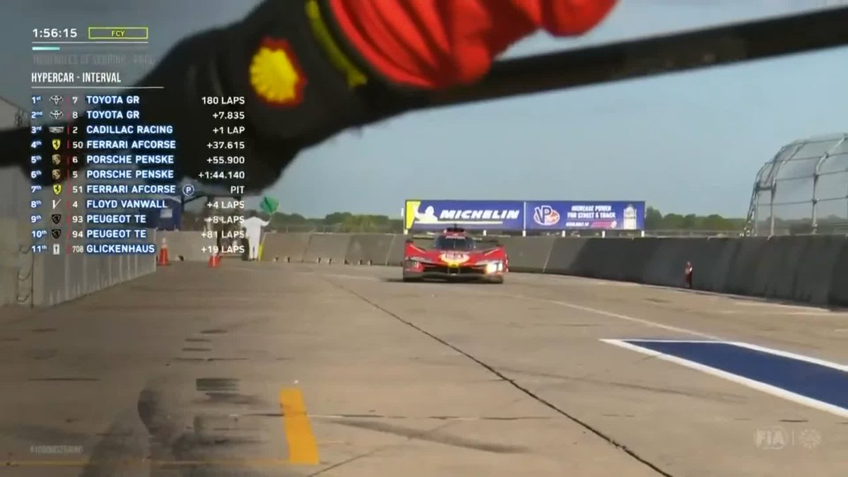 51号車 フェラーリ499P クラス違いのマシンと接触してFCY...🟨 厳しい初陣となりました🐎 FIA 世界耐久選手権(#WEC) 第1戦セブリング🇺🇸 決勝 LIVE ➡️ #jspoms #WEC #1000MSebring #WECjp