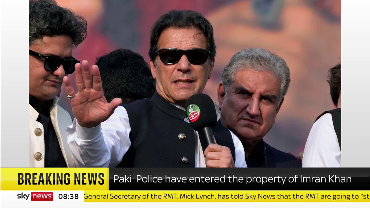 BREAKING: Pakistan police have entered the property of former Prime Minister Imran Khan and is due to appear in court, in Islamabad later today Latest: 📺 Sky 501, Virgin 602, Freeview 233 and YouTube