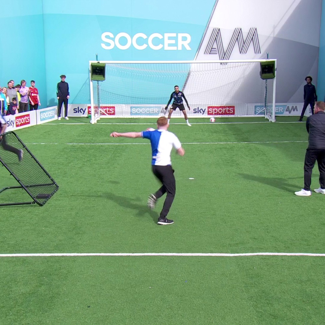 The Blackburn Rovers fans take on the Soccer AM Volley Challenge...👀🍿