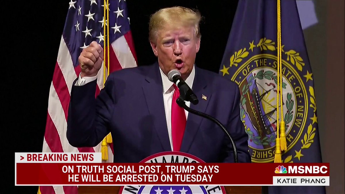 NEW: Former President Donald Trump says in a Truth Social Post that he expects to be arrested Tuesday in the hush money probe by the Manhattan District Attorney’s office.