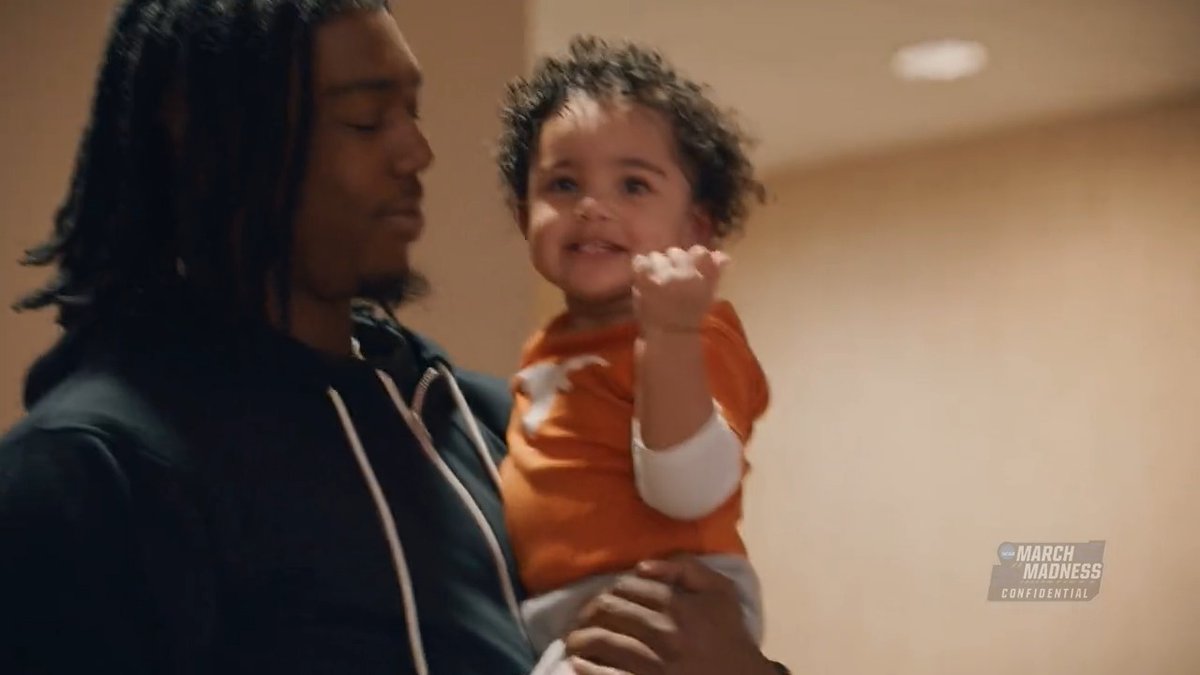 On the court, Marcus Carr plays the pivotal role of leading scorer for @texasmbb. Off the court, his role of father comes first.