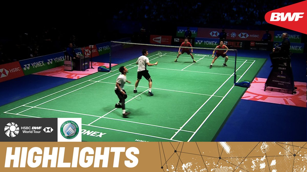 ‘The Daddies’ Ahsan/Setiawan 🇮🇩 and rising stars Liang/Wang 🇨🇳 take it to the wire. #BWFWorldTour #AllEngland2023