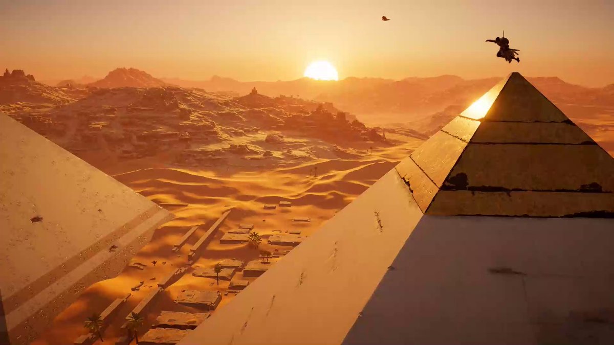 Sliding down a pyramid? Yes. This is Assassin's Creed Origins. #AssassinsCreed