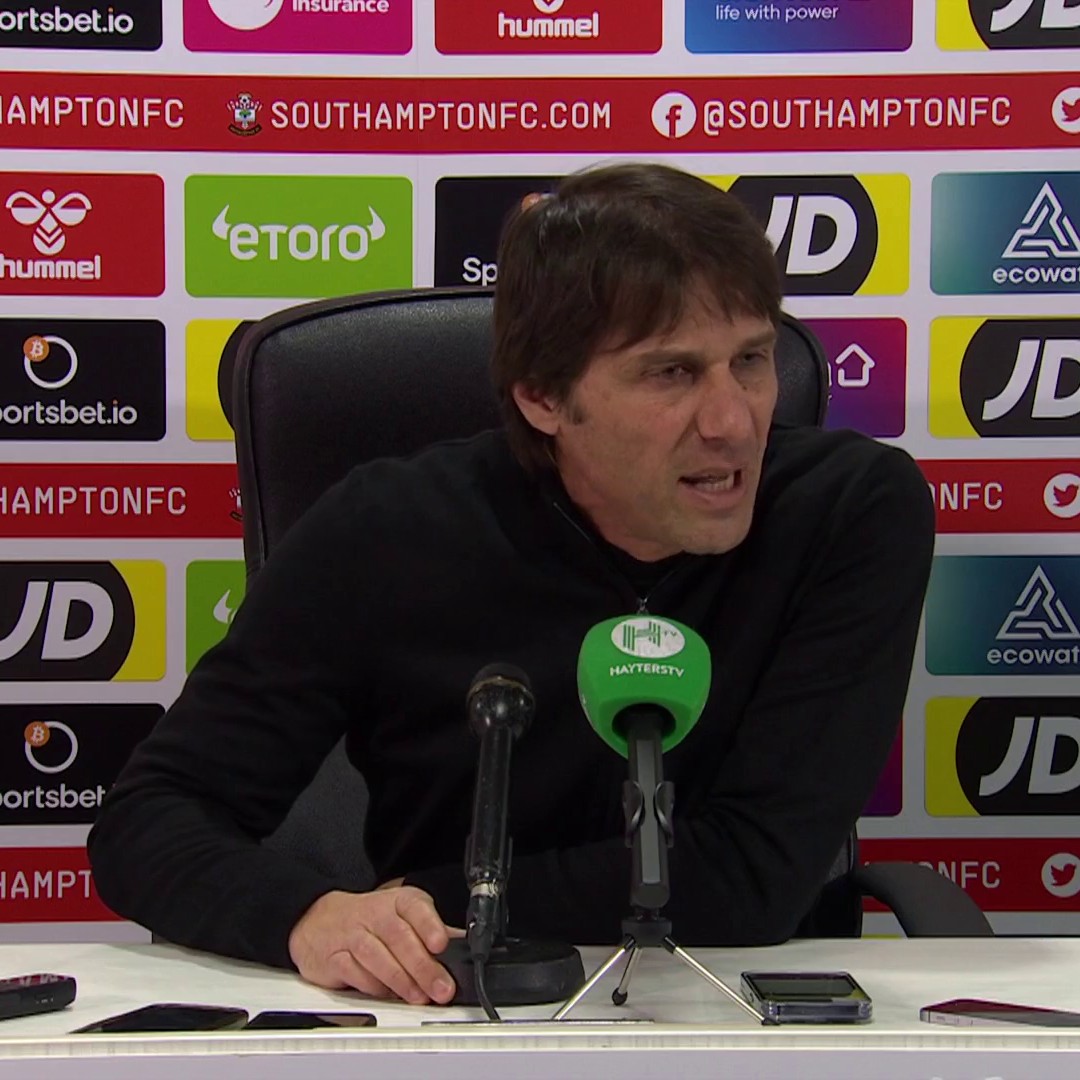 An astonishing rant from a VERY unhappy Antonio Conte after Tottenham's draw with Southampton ⤵️