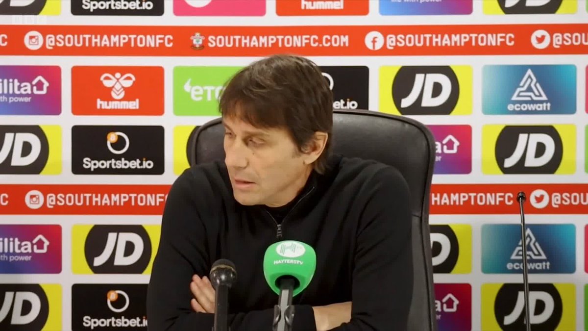 "Tottenham's story is this - 20 years there is this owner and they never won something." Antonio Conte did not hold back after Spurs dropped points in stoppage time at St Mary's 🤬 #BBCFootball #MOTD #THFC