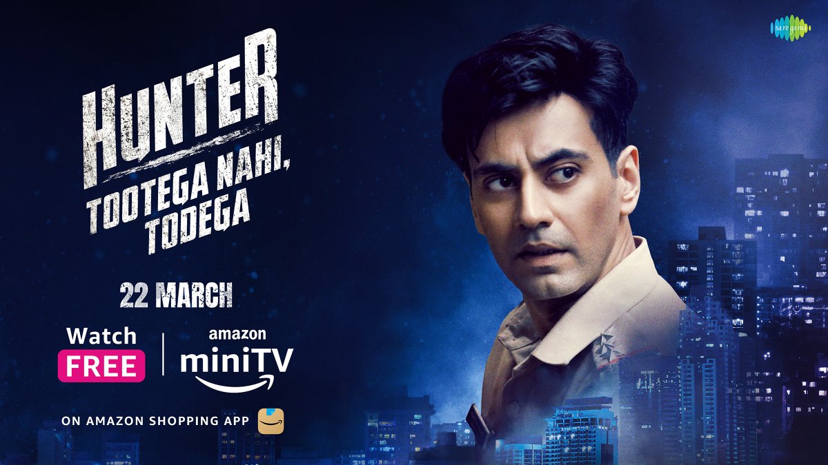 ek side pe system dusre side pe ACP Vikram, kiska saath dega Sajid? #HunterOnAmazonminiTV out on 22nd March. Suniel Shetty Rahul Dev Esha Deol Barkha Sengupta Karanvir Sharma Alok batra Saregama Yoodlee Films