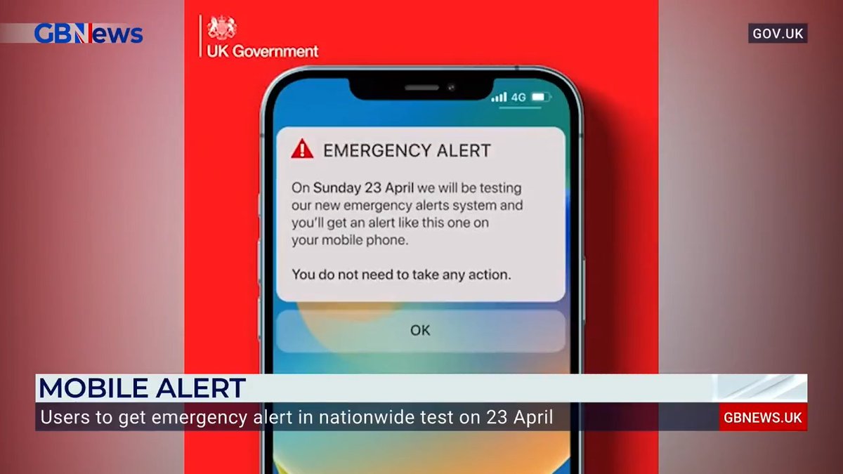 The Government will test a new public alert system across the UK next month. The emergency alerts will be sent to mobile phone users on 23 April. 🖥 GB News on YouTube