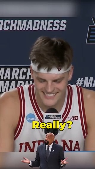 "Really?" 🤣 Indiana Basketball's Mike Woodson couldn't believe Miller Kopp called himself a fashionable guy. #MarchMadness