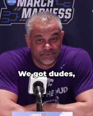“Dudes. We got dudes.” 😤 K-State Men's Basketball’s Jerome Tang talks about his guys making BIG plays against Kentucky. #MarchMadness