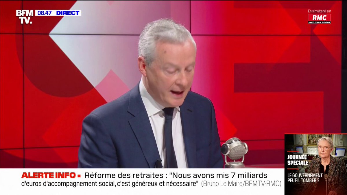 Pour Bruno Le Maire, les propos de l'écrivain Nicolas Mathieu sur la réforme des retraites sont "injustes", "insultants" et "méprisants"